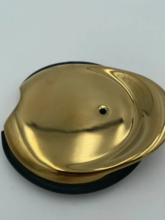 Starbucks Replacement Lid Gold Metallic Shiny Chrome Travel Mug Tumbler - Picture 2 of 3